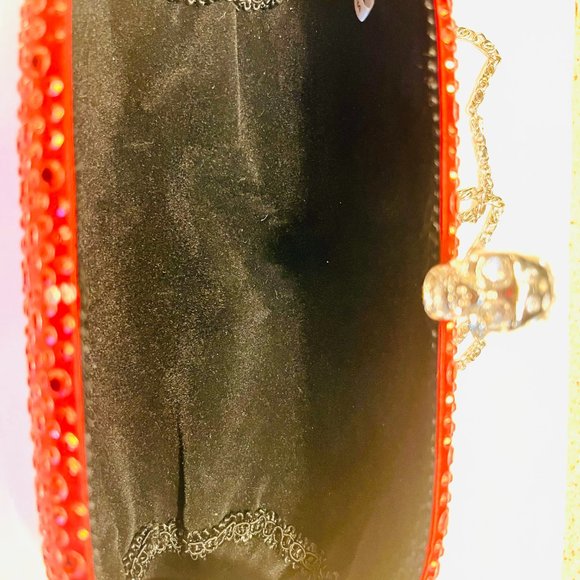 Red Sparkling Rhinestone Clutch – 2000s Glam Revival - Picture 6 of 7